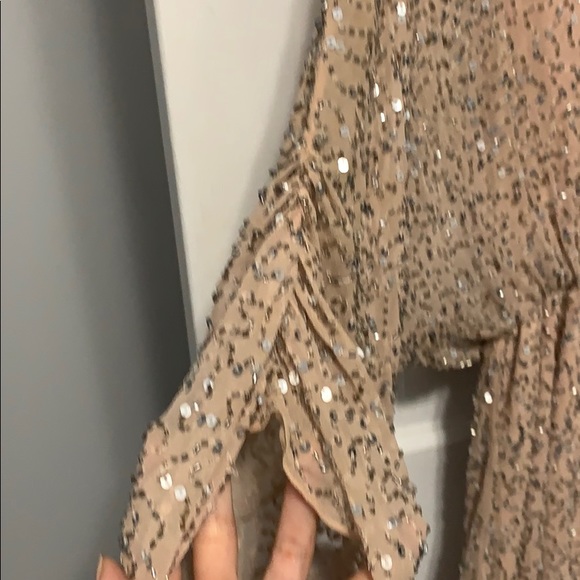 Alice + Olivia Olympia Beaded Sequin Peach Dress - Picture 5 of 6